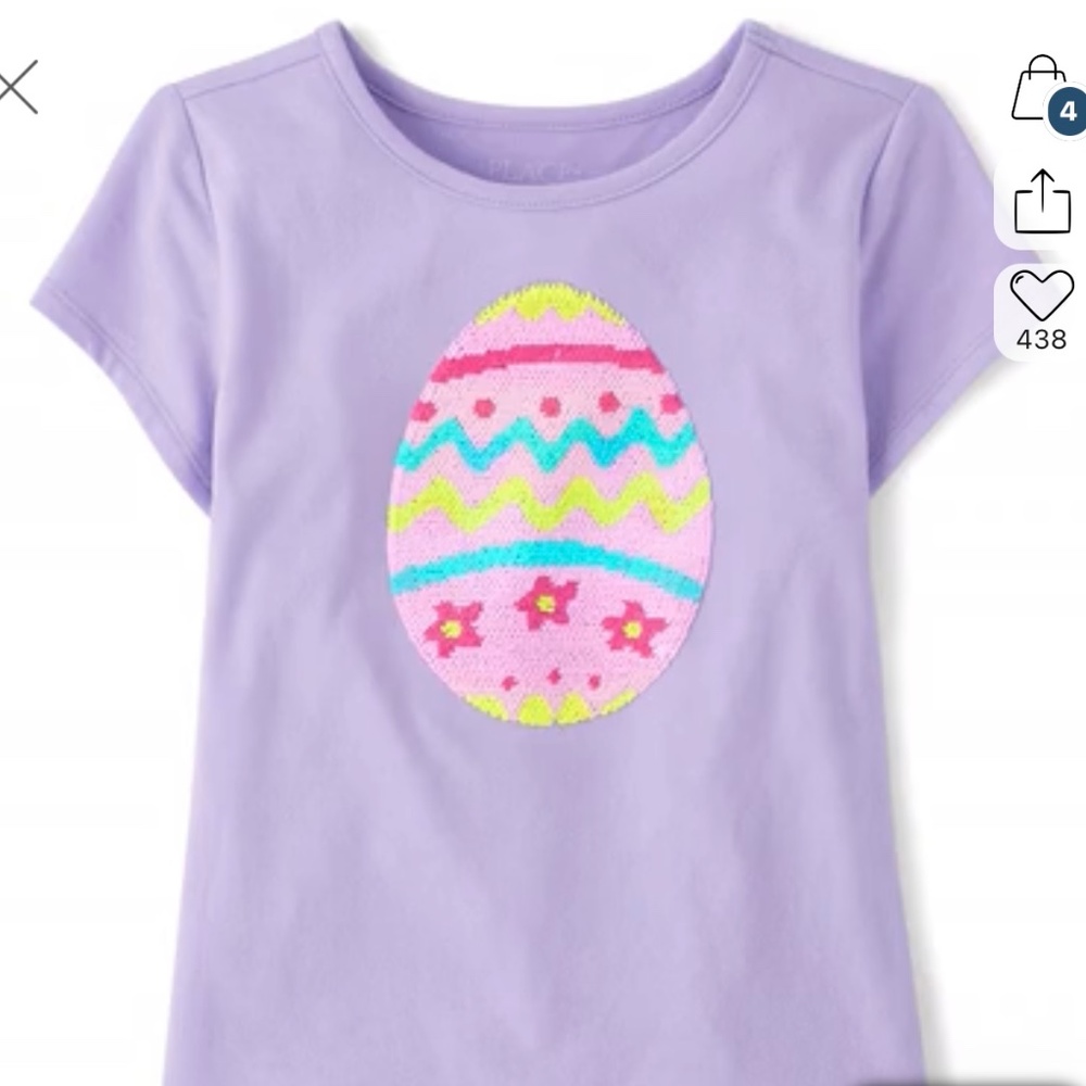 Girls Easter Flip Sequin High-Low Top - Petal purple - Picture 2 of 3